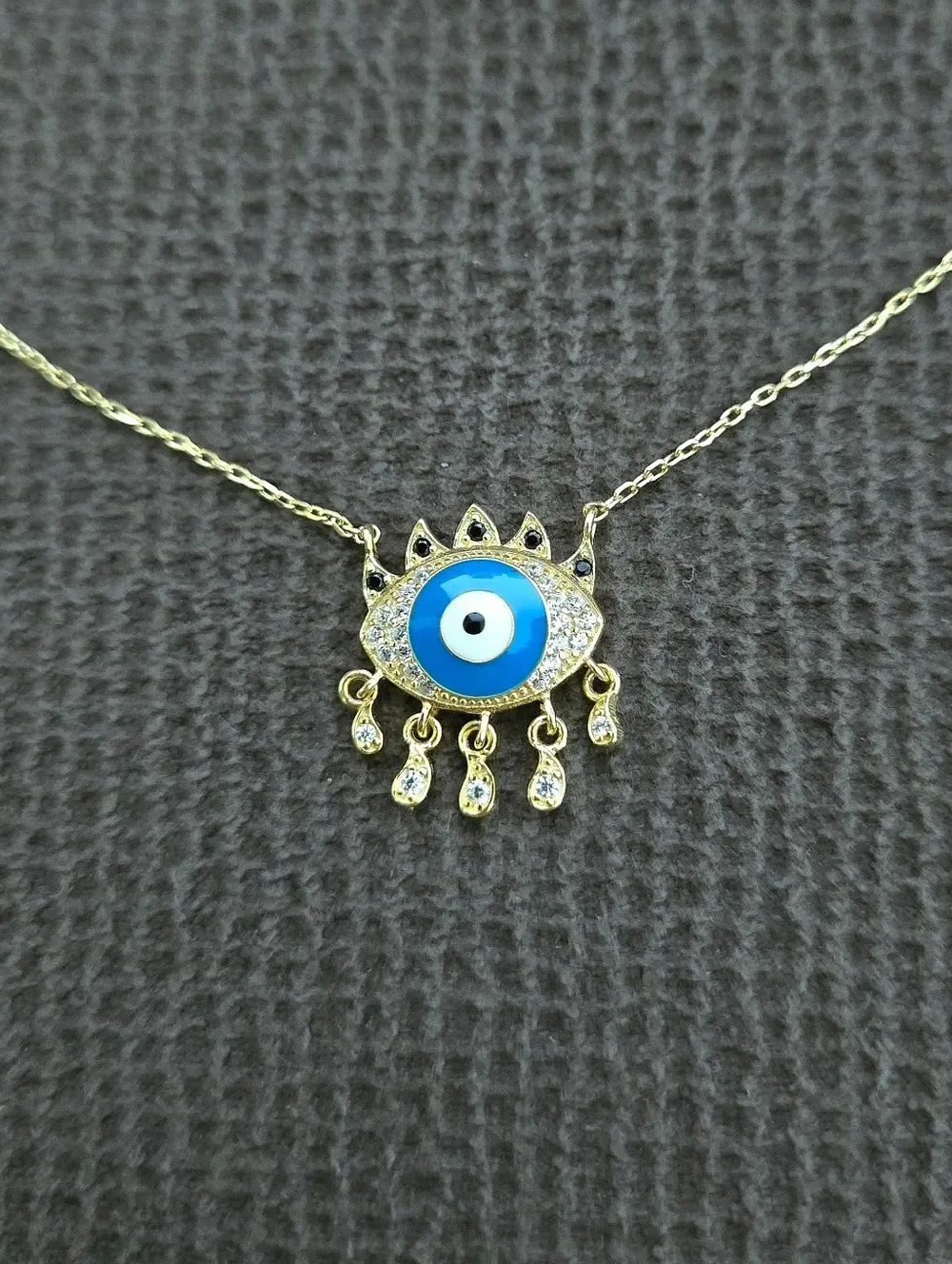 Fancy Silver🤍 Evil Eye🧿 Pendant Necklace